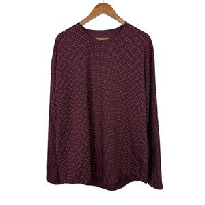 BYLT Maroon Polka Dot Drop Cut LUX Long Sleeve XXL